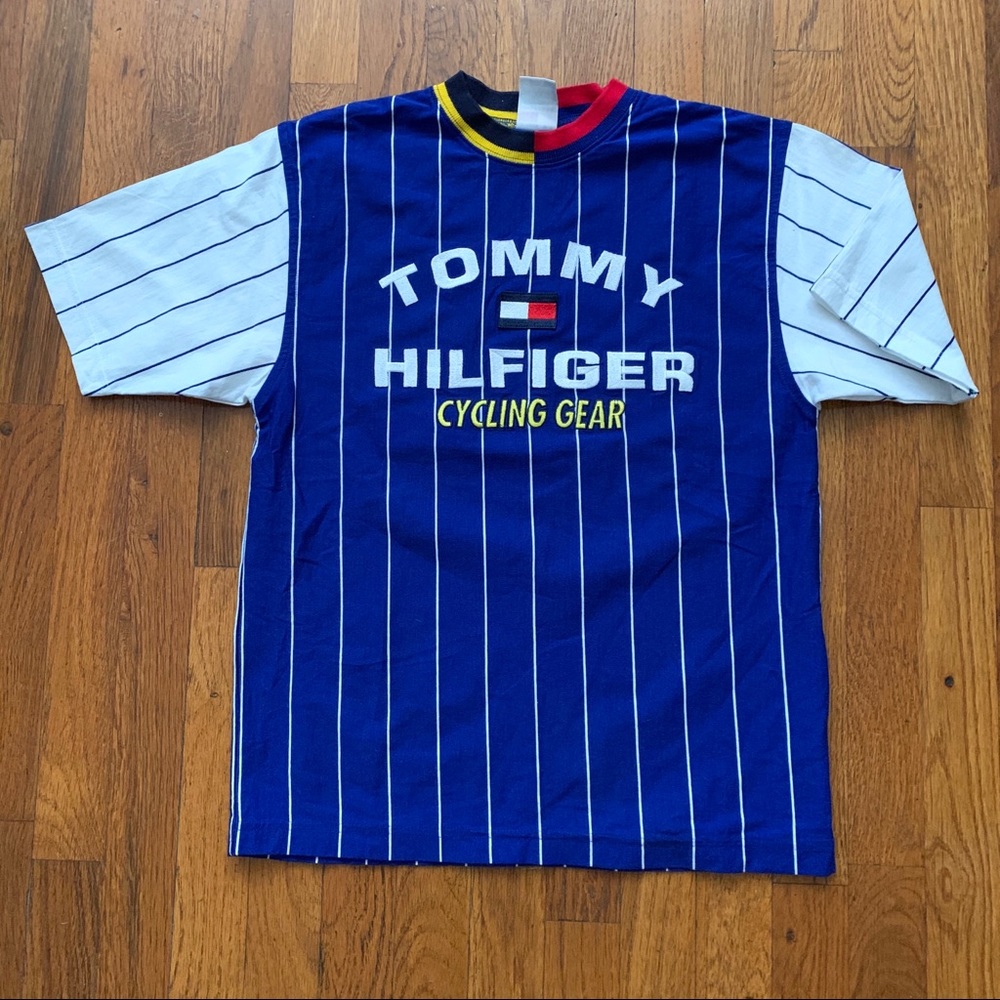 Vintage 90s youth Hilfiger cycling gear tee